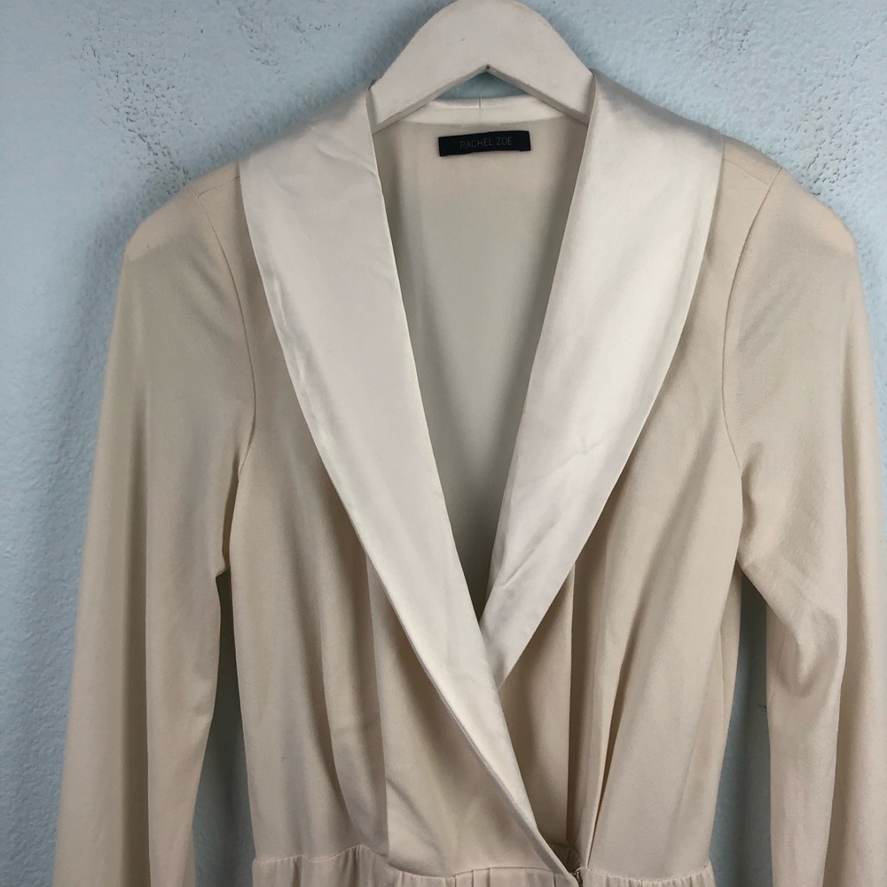 Rachel Zoe white Estella tuxedo wrap gown - Picture 6 of 8